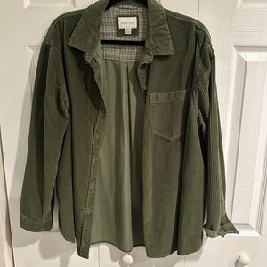 American Eagle Outfitters Green Corduroy Shirt
